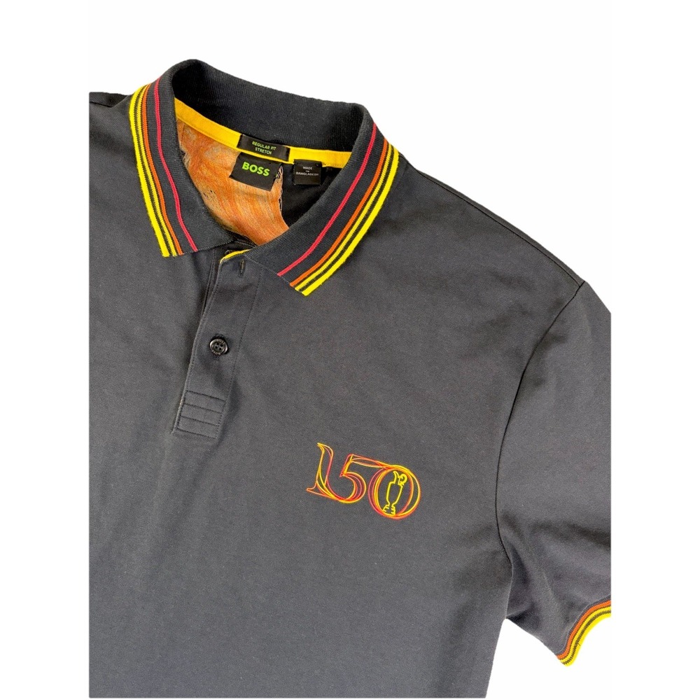 Hugo Boss BOSS Polo Shirt Mens XL 150 Open Championship Golf Claret Jug Navy